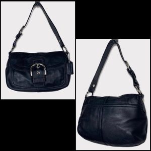 Coach Black Leather Shoulder Handbag Purse